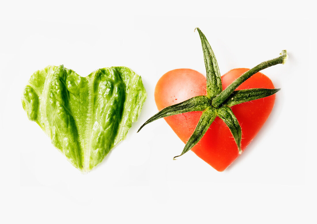 Salatblatt- und Tomatenherz