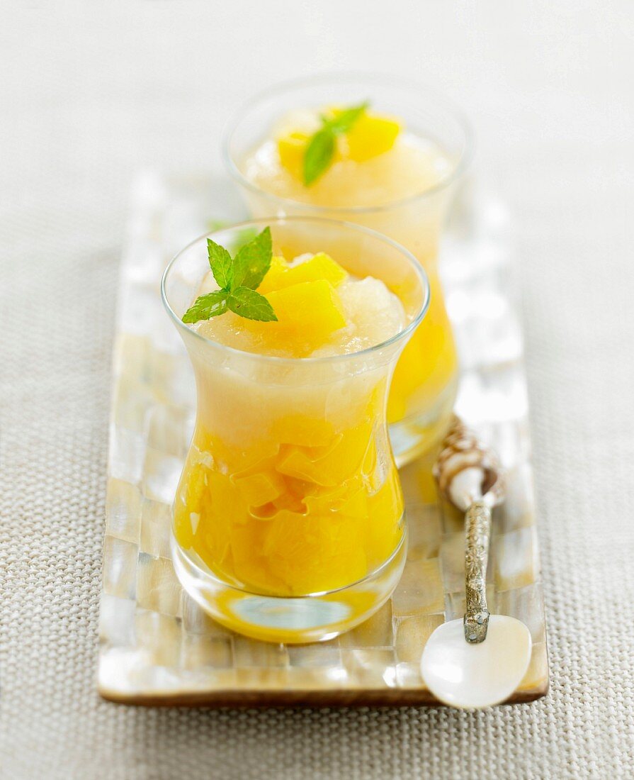 Peach and sweet white wine fruit sald