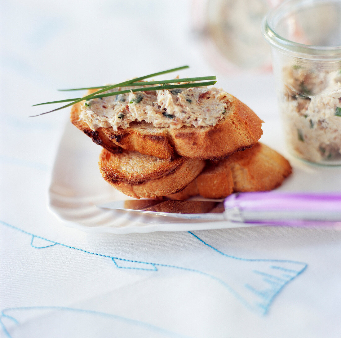 Potted sardines on toast