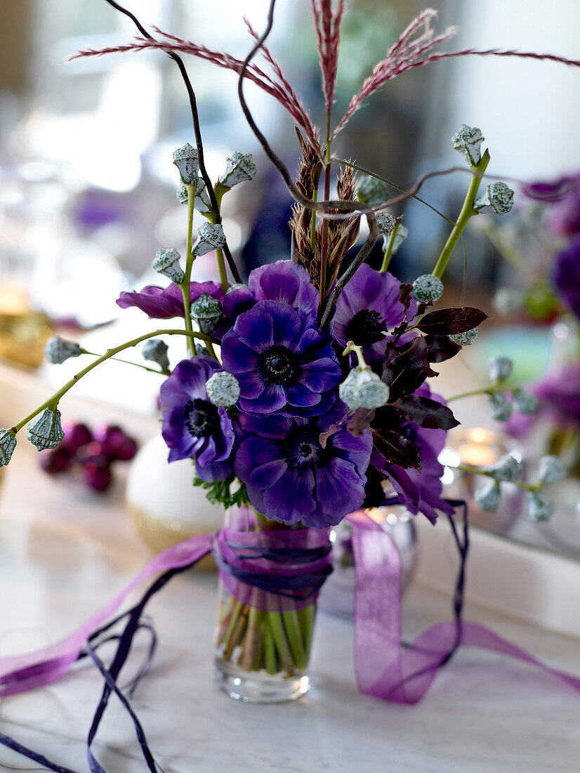 Bunch of purple anemones