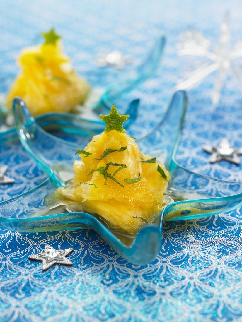Pineapple Carpaccio with lime