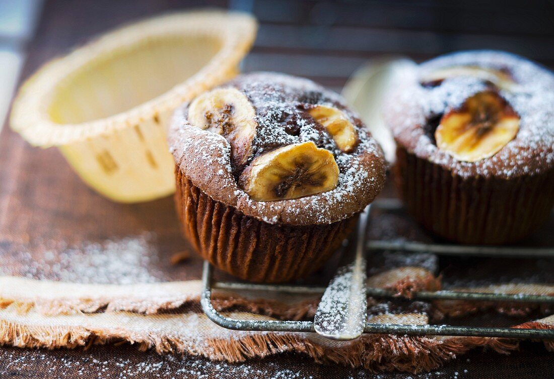 Banana and chocolate muffins
