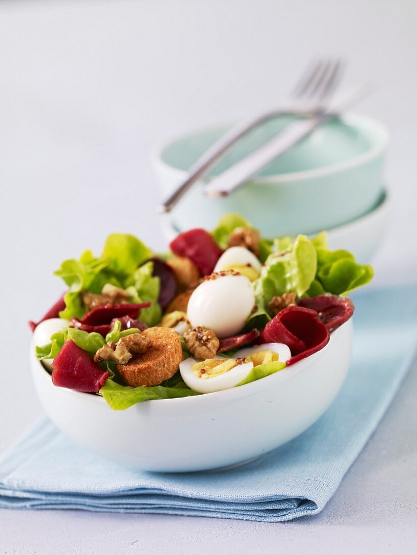 Salat mit geräucherter Entenbrust