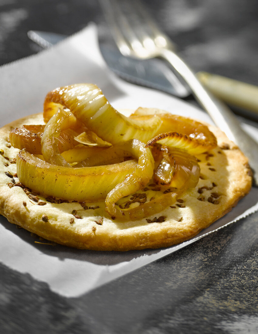 Fennel and aniseed thin pastry tartlet