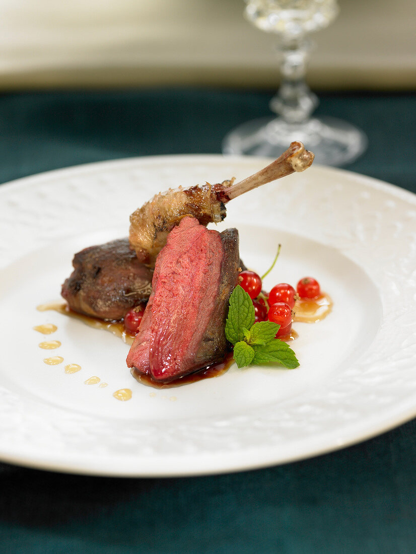 Pigeon with redcurrants