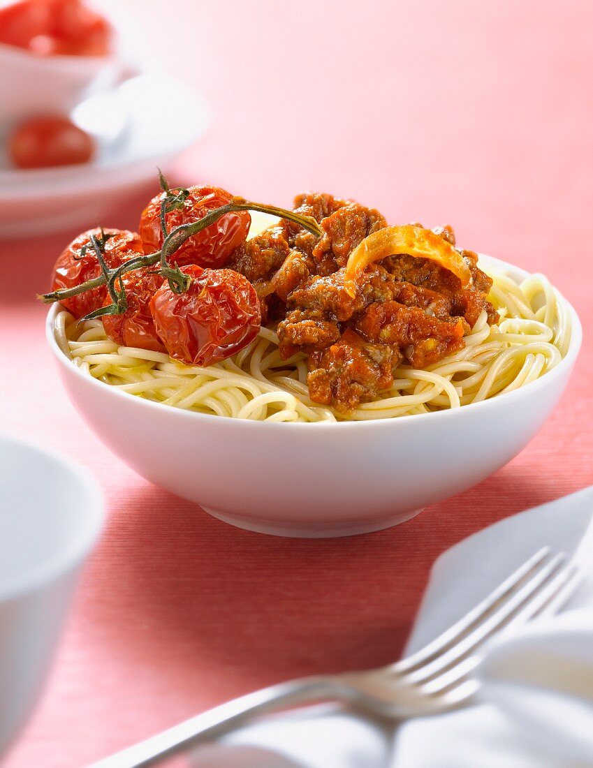 Spaghetti Bolognese mit Kirschtomaten