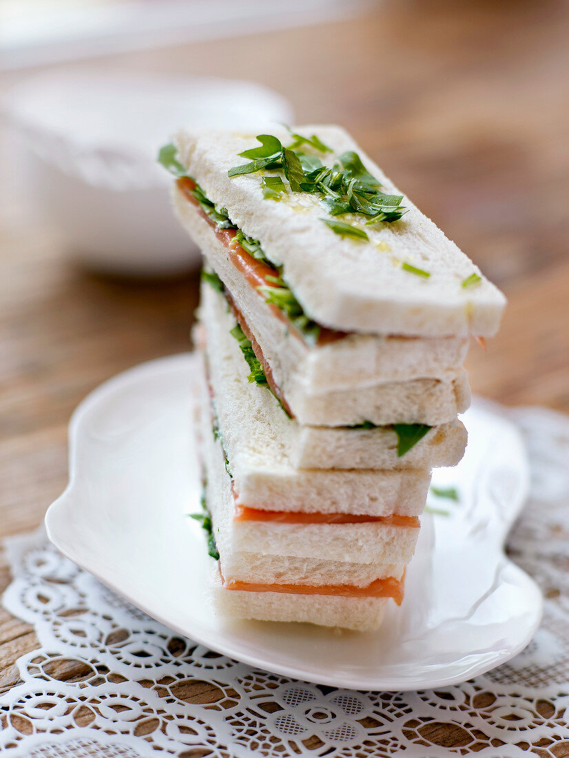 Salmon and herb sandwiches