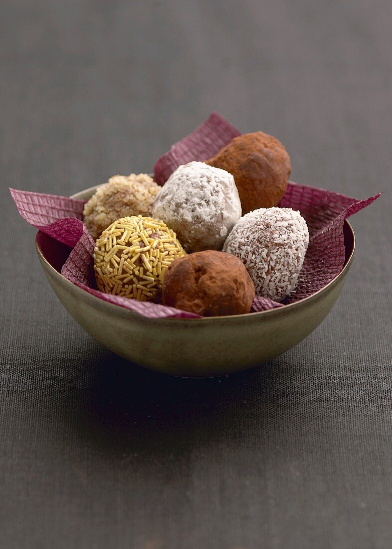 Assorted chocolate truffles