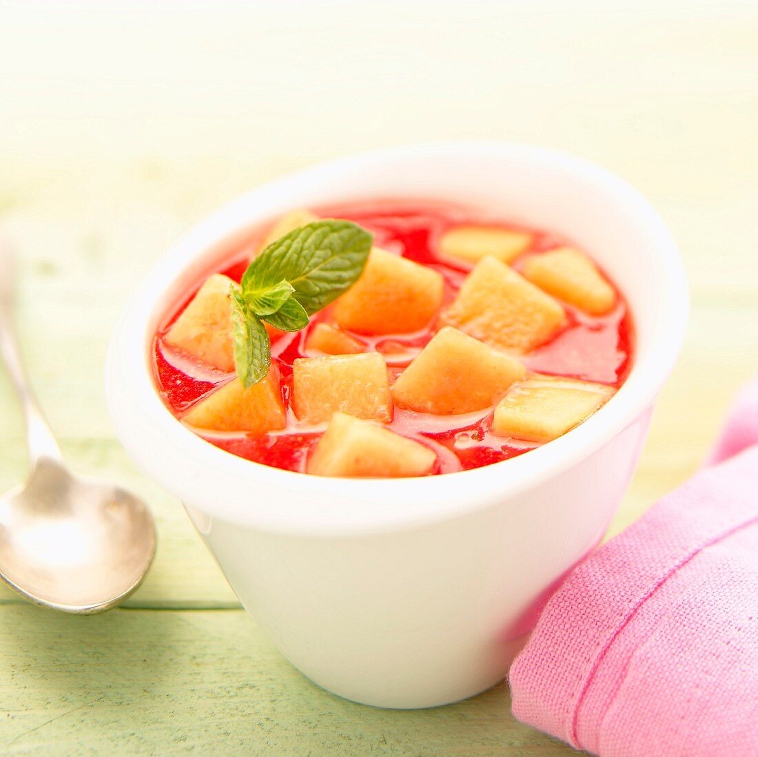 Quercy melon and watermelon soup
