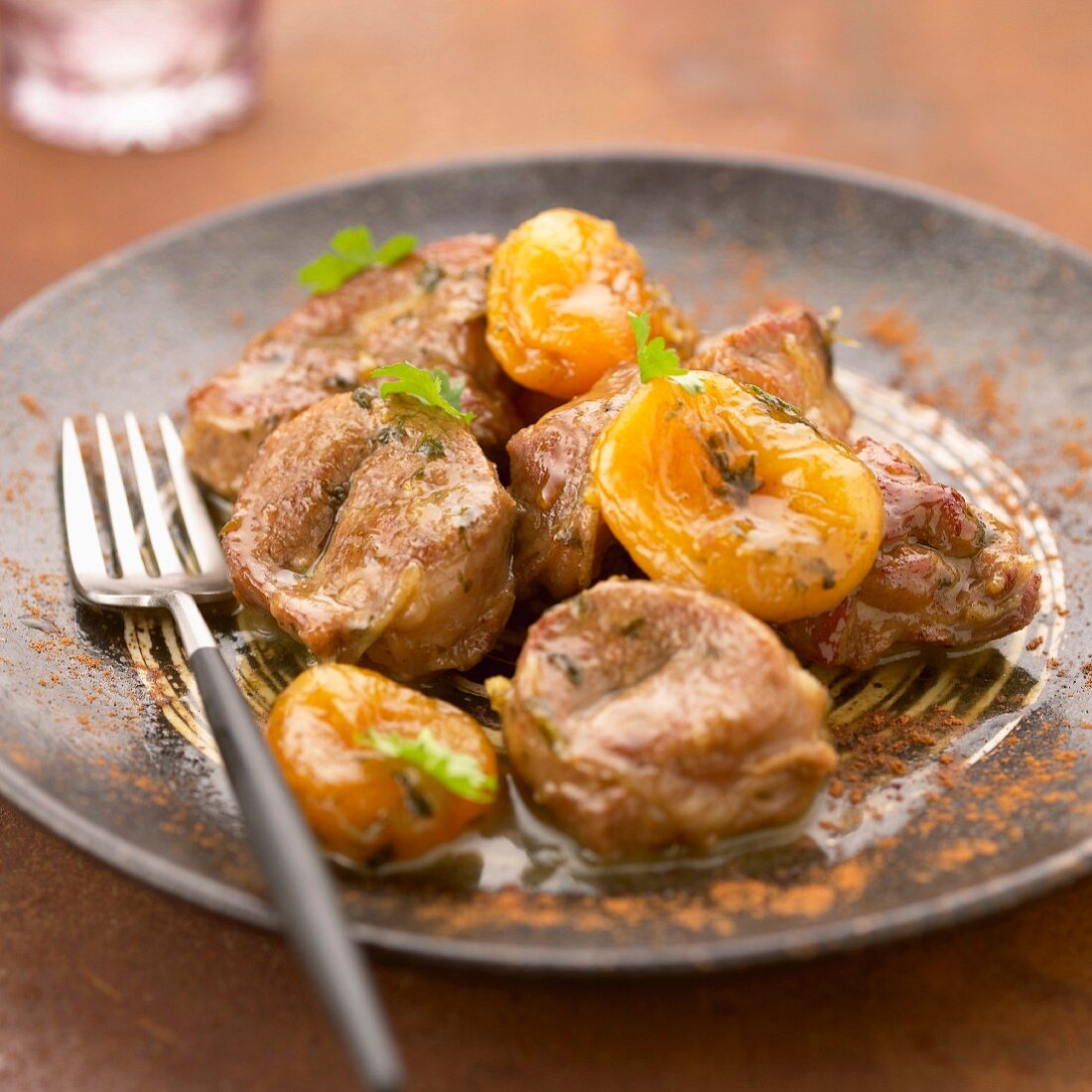 Limousin lamb fillet with dried apricots
