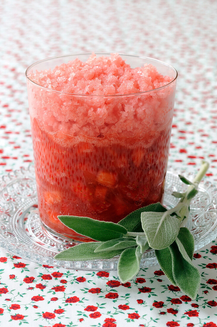 Strawberry granita soup