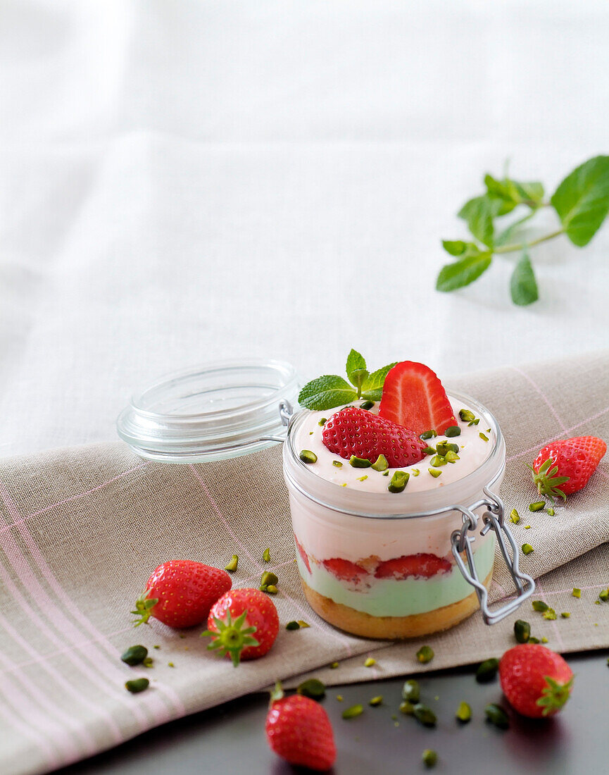 Strawberry and pistachio Tiramisu