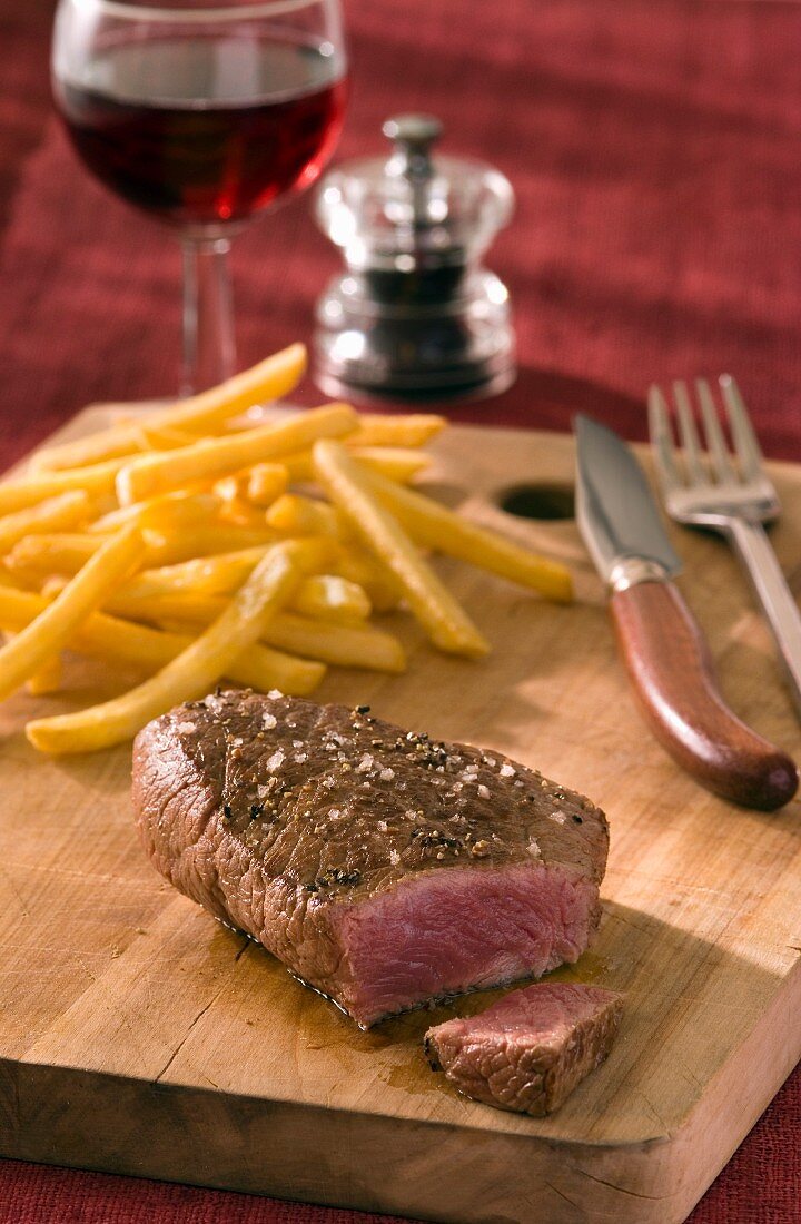 Rump steak with french fries