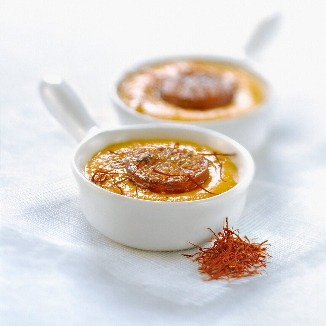 Chorizo-saffron Crème brûlée