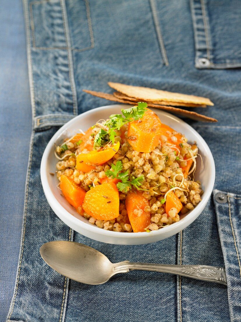 Buckwheat and carrot salad