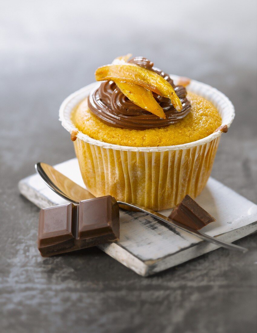 Sweet potato cup cakes with chocolate topping