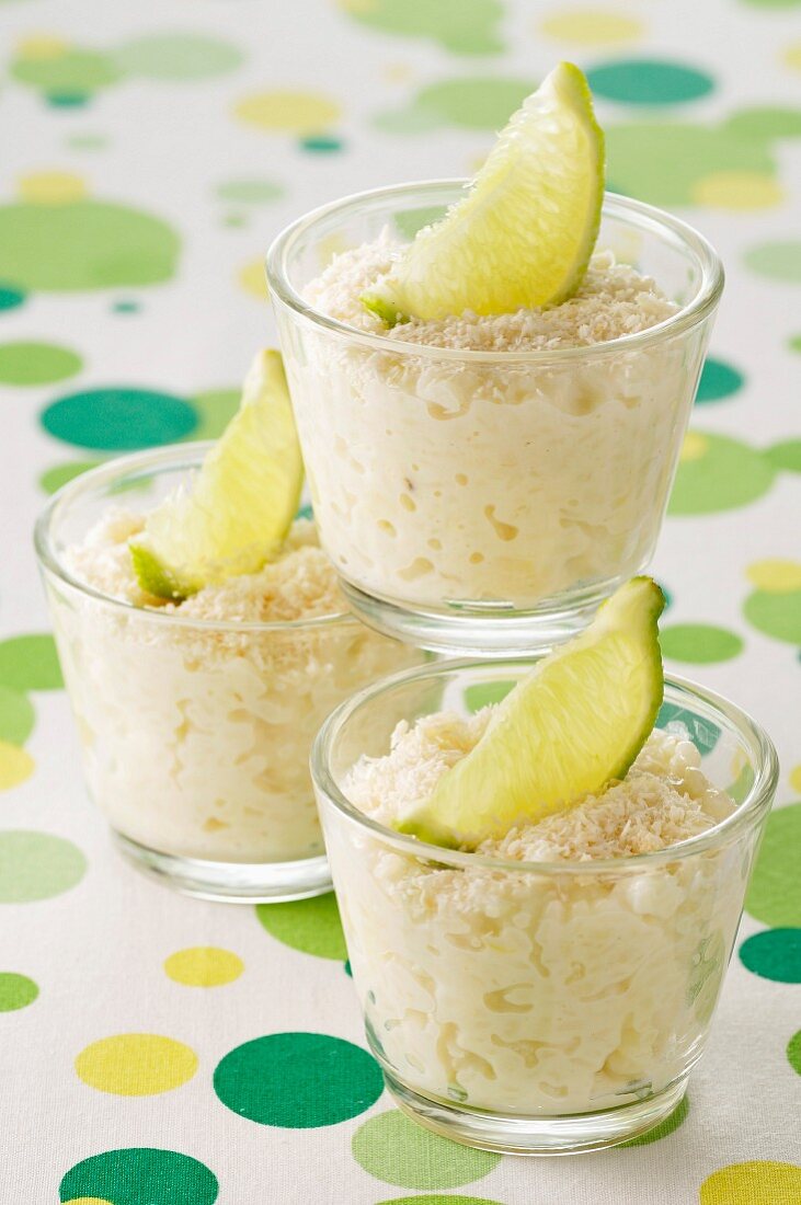 Lime-flavored rice pudding