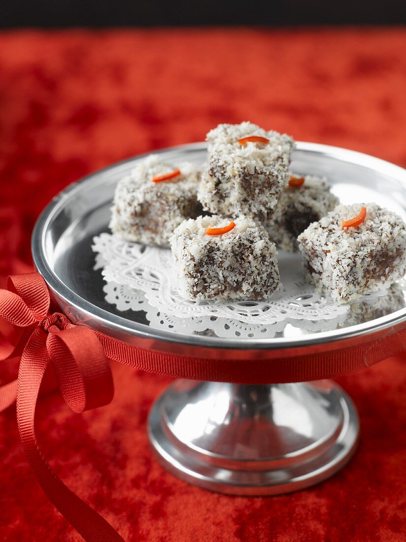 Chocolate Ganaches coated with ground Bresilian nuts and pepper