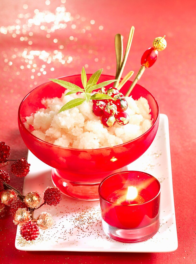 Lychee and Champagne granita