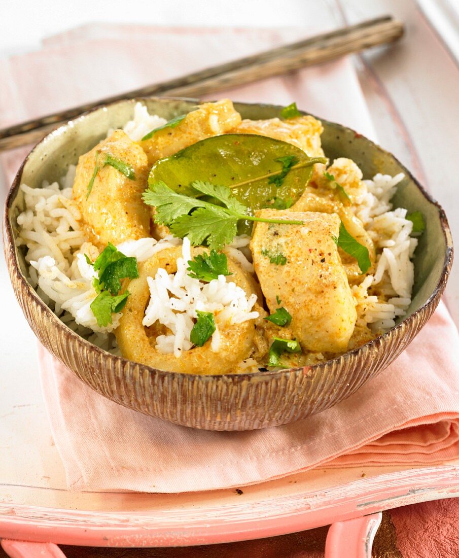 Thai curry with chicken and coconut milk