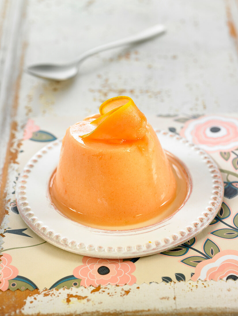 Orange baked egg custard