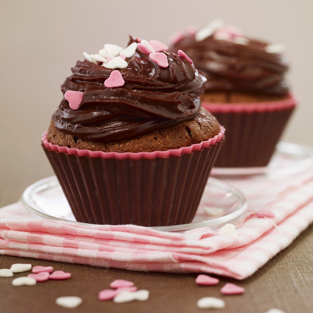 Schokoladen-Cupcakes zum Valentinstag