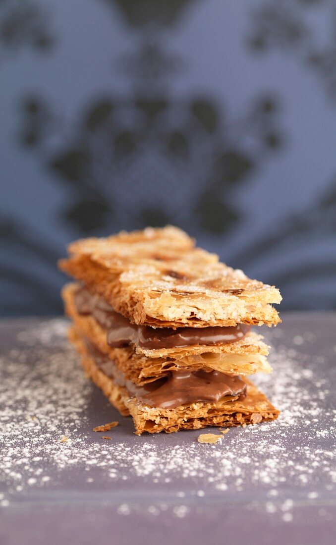 Millefeuille mit Schokoladencreme