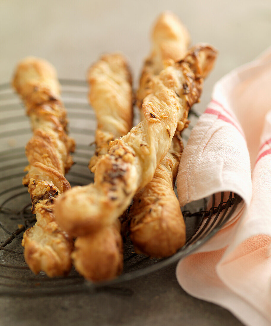 Gruyère and cumin flaky pastry straws