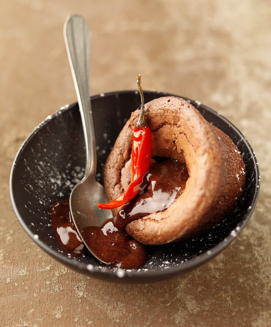 Chocolate and chili pepper fondant