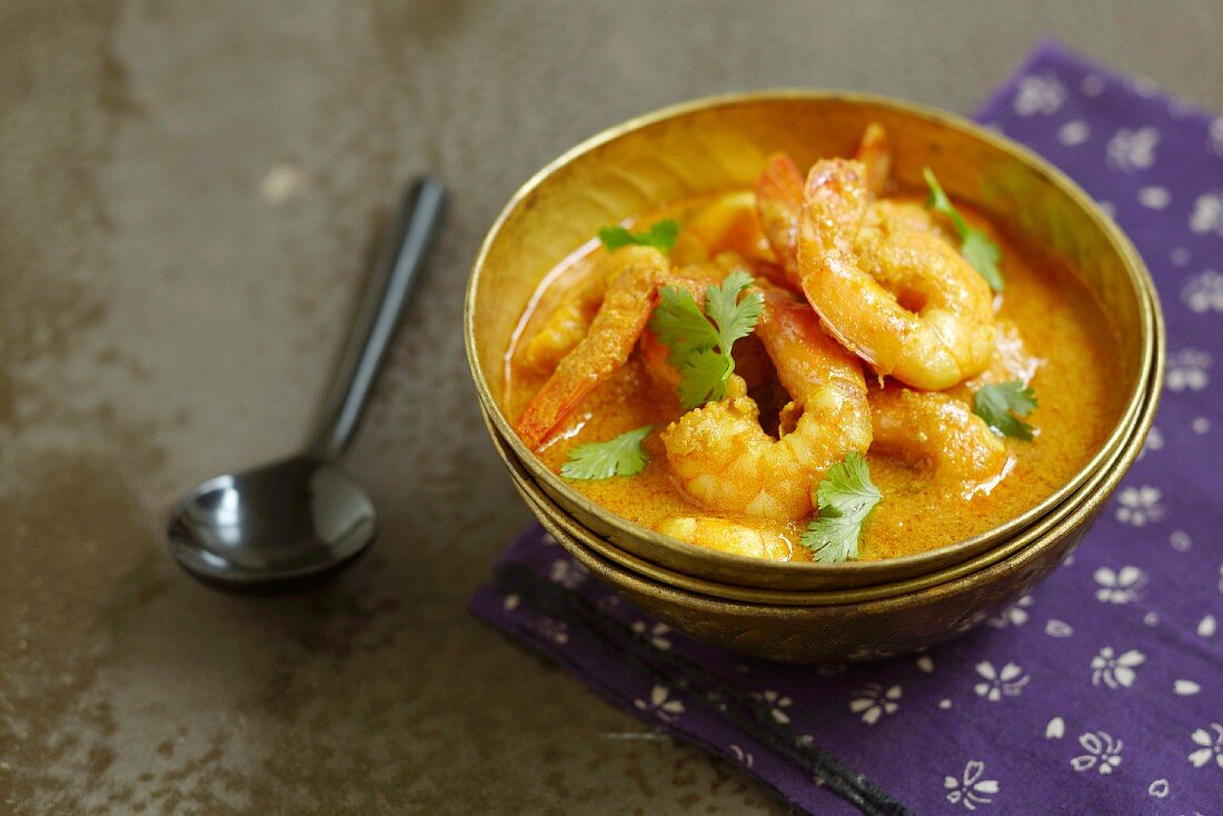 Garnelencurry mit Kokosmilch