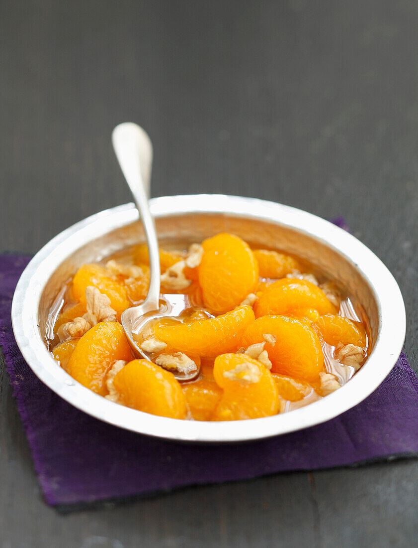 Clementine and walnut fruit salad
