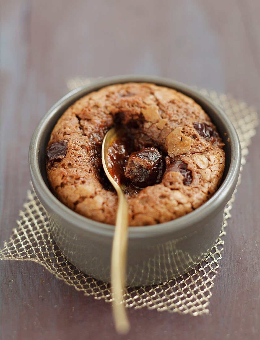 Chocolate and sour griotte cherry fondant