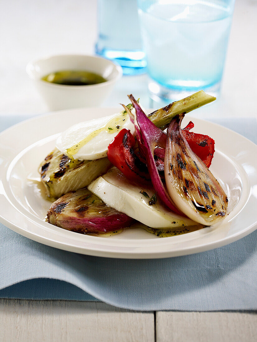 Grilled fennel with mozzarella