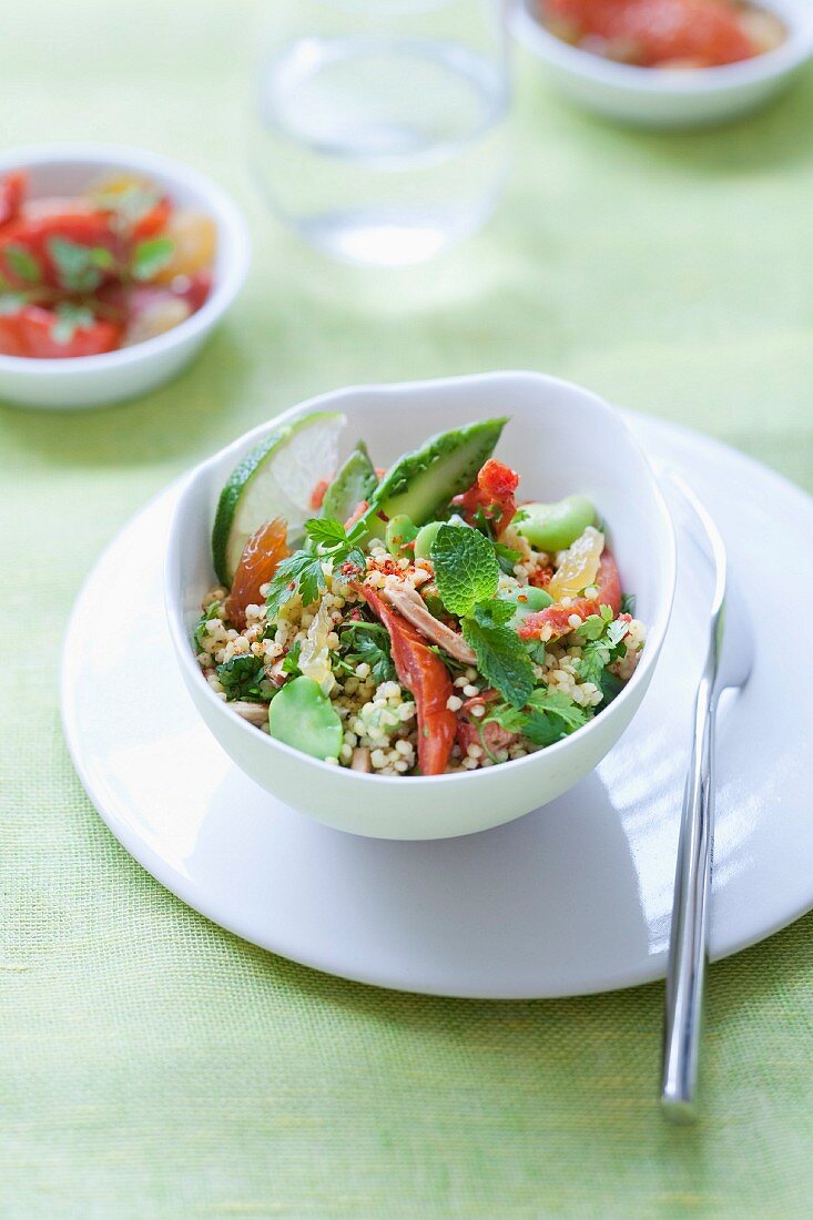 Millet, fruit and vegetable tabbouleh