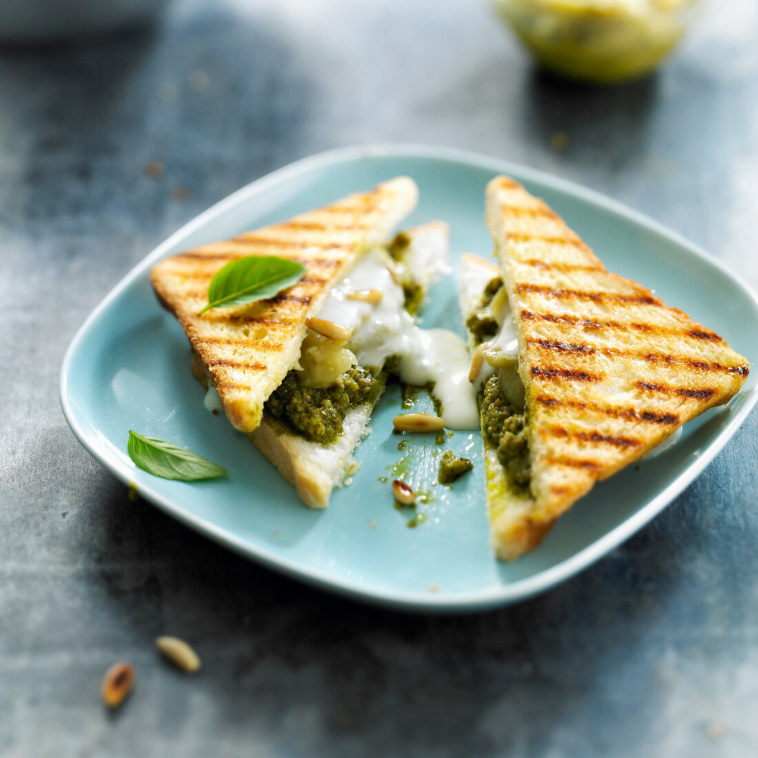 Eggplant and pesto toasted sandwich