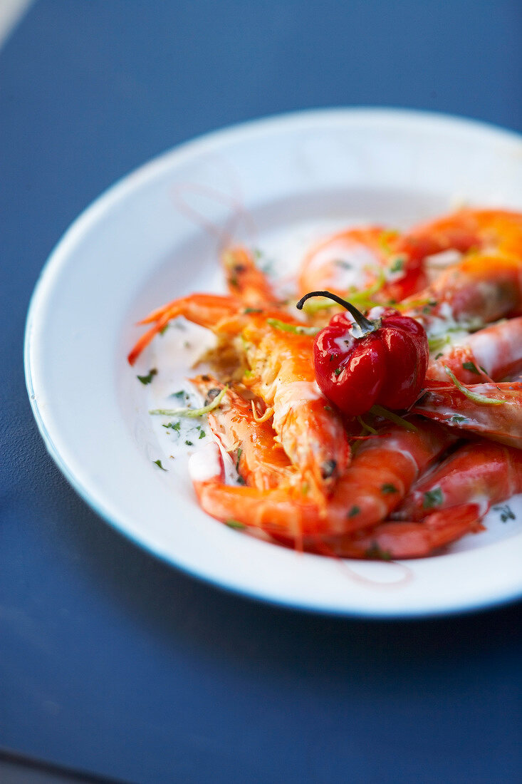 Shrimp with coconut milk