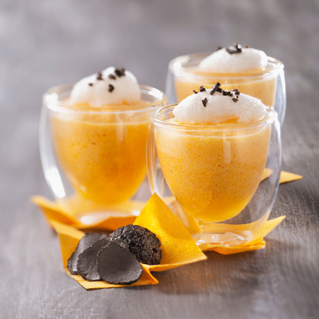 Pumpkin mousse with truffle emulsion