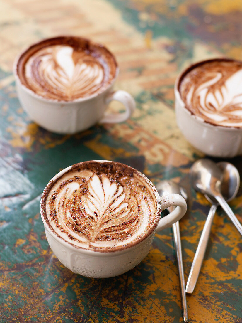 Cups of hot chocolate at the Café Da Laura