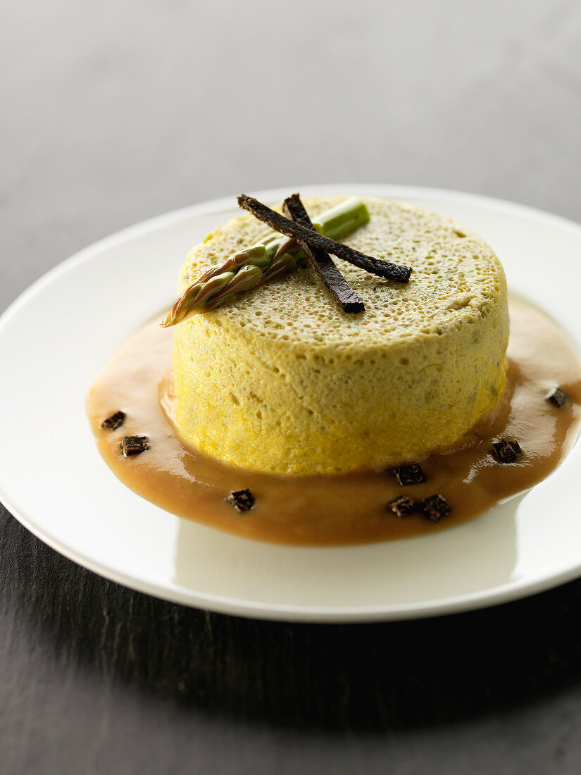 Indivual scallop flan with truffles
