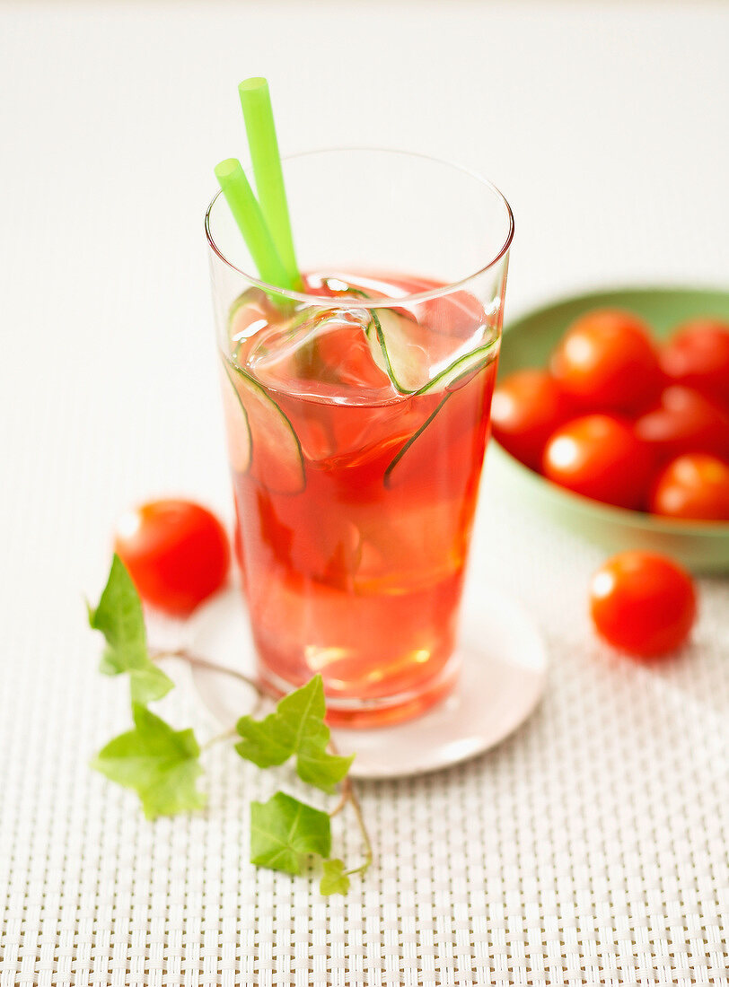Tomato and cucumber cocktail