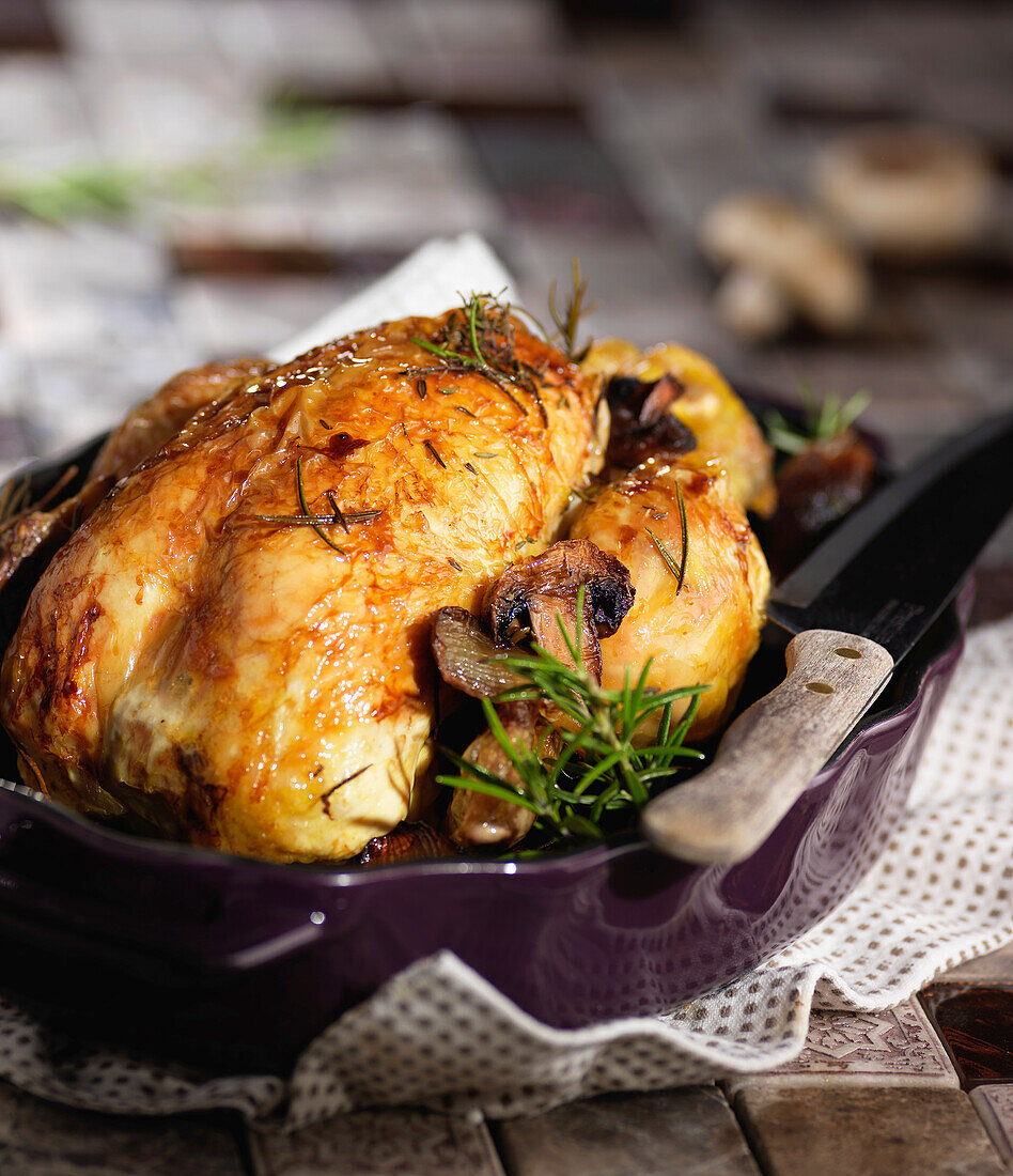 Rosmarinhähnchen mit Champignons