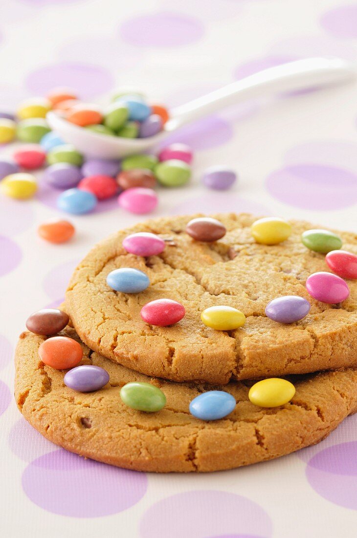 Cookies decorated with Smarties
