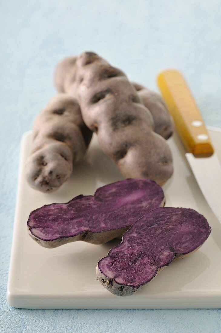 Vitelotte potatoes