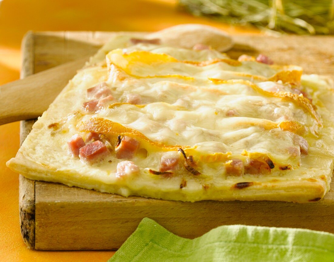 Munster and ham flaky pastry tart