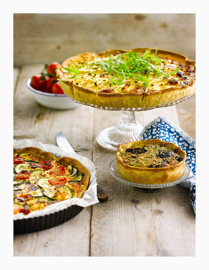 Variety of quiches