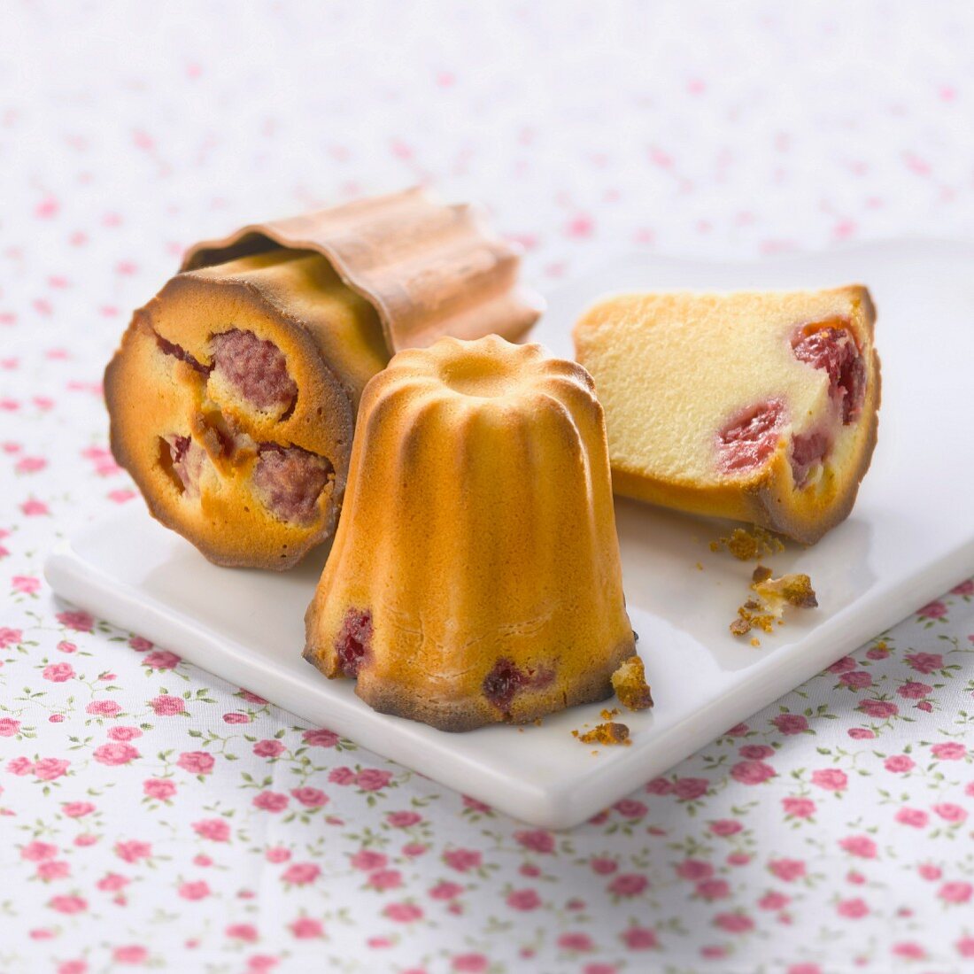 White chocolate and raspberry Cannelés
