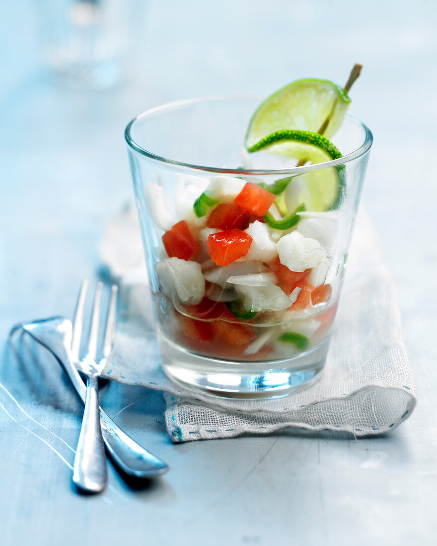 Fisch-Ceviche im Glas