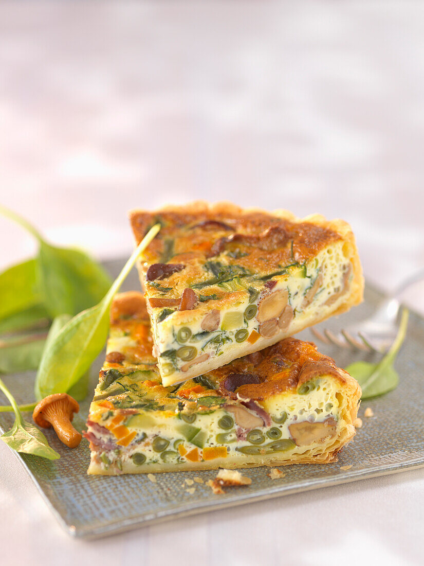 Herbstliche Quiche mit Pfifferlingen