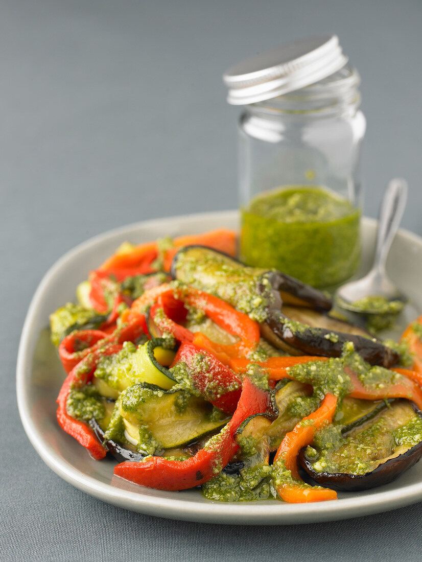 Vegetables with pesto
