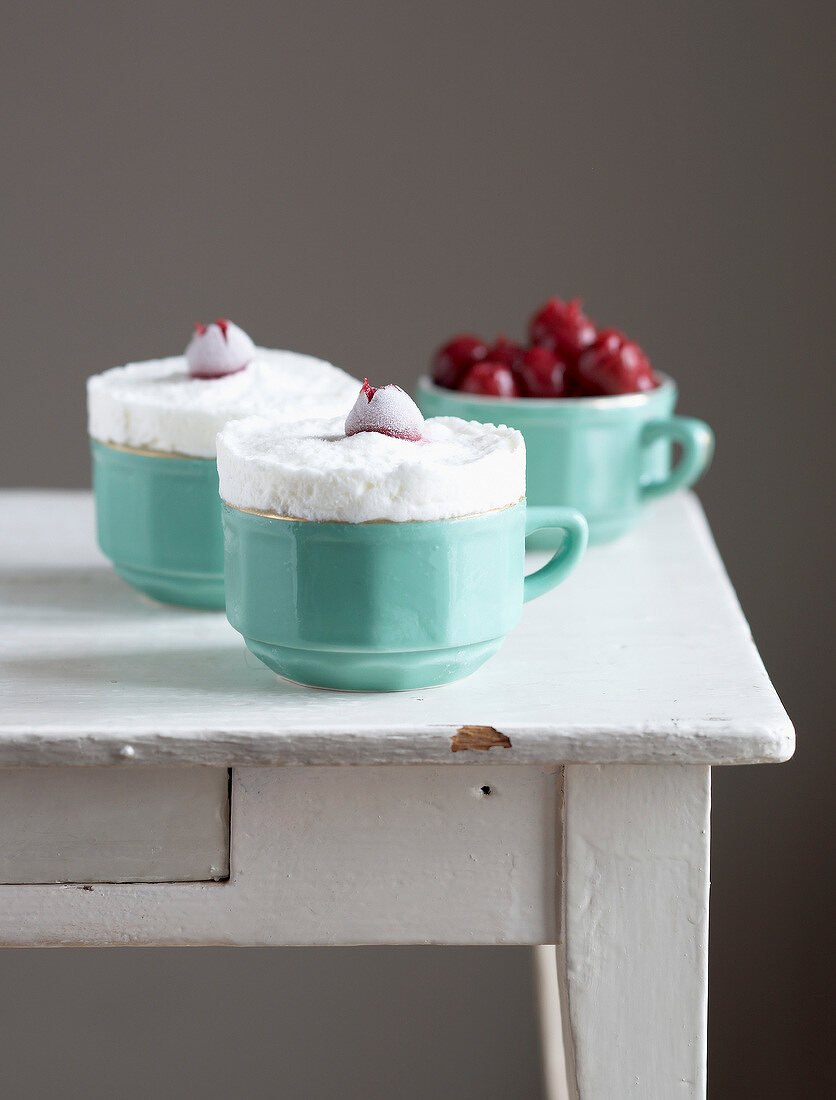 Cherry ice cream soufflés